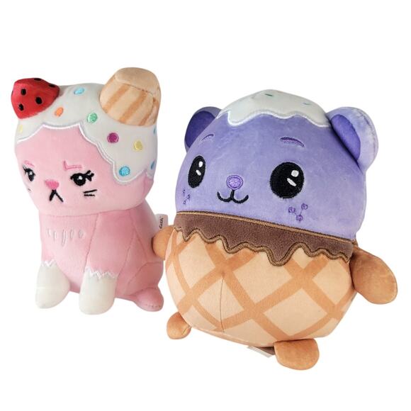 Moriah Elizabeth Ice Cream Plush Lot of 2 6" Pickle Bean Bonkers 2024 Toy - Picture 13 of 13